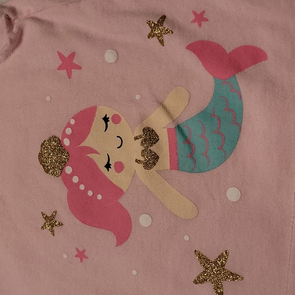 WILLOW AND WYATT MERMAID TEE. S8ZE 3T. PINK, MINT GREEN GOLD - Picture 2 of 6